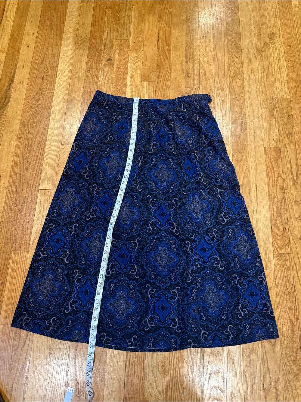 Y2K Women's Blue Patterned A-Line Skirt